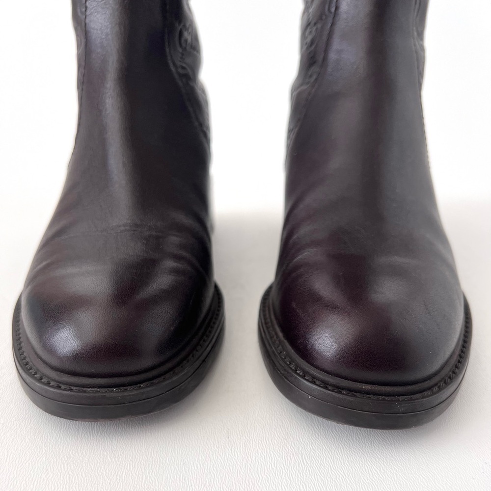 GUCCI | Brown Guccissima GG Logo Maud Leather Knee High Riding Boots EU 36.5 - Picture 6 of 12